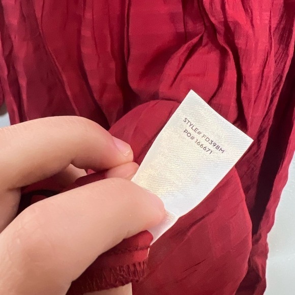 NWT Lulus Pretty Charming Wine Red Striped Red Ling Sleeve Mini Dress XS - Picture 8 of 8